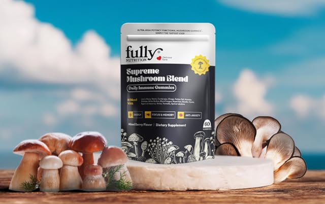 Boost Your Wellness Routine with Fully Nutrition’s Supreme Mushroom Blend Gummies!