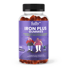 A bottle of Iron gummies, made with high-quality ingredients to support healthy iron levels and boost energy levels